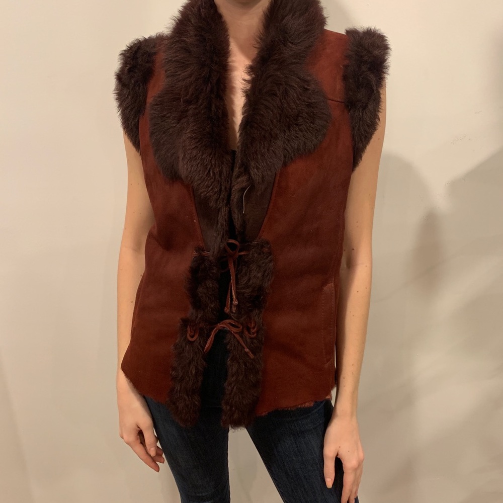 Maroon Fur Vest bought at Polish fur market